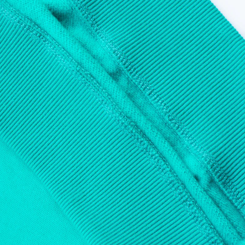 Mock Neck Quarter Zipper Sweat Shirt - Aqua Green