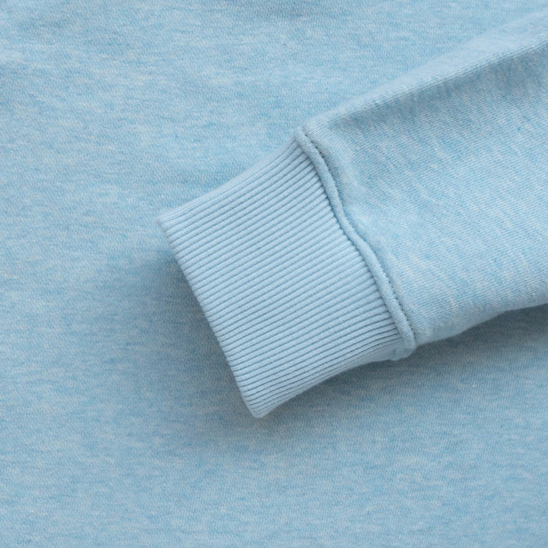 Mock Neck Quarter Zipper Sweat Shirt - Sky